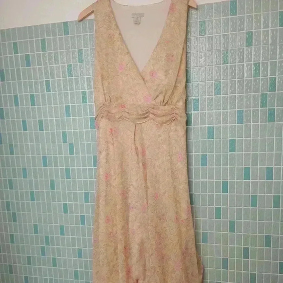 Jonathan Martin Woman Floral Flowy Sleeveless Dress Yellow and Pink - Picture 2 of 13